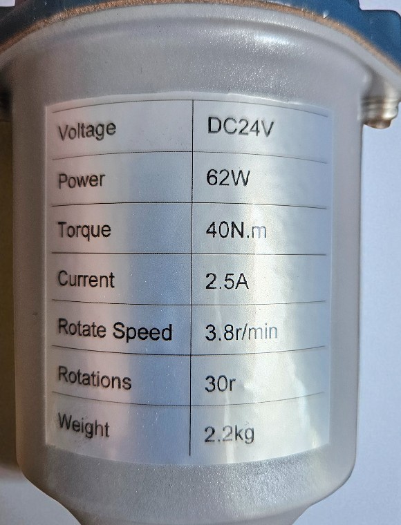 Motor za bočno provjetravanje plastenika 62W 24V - Slika 2